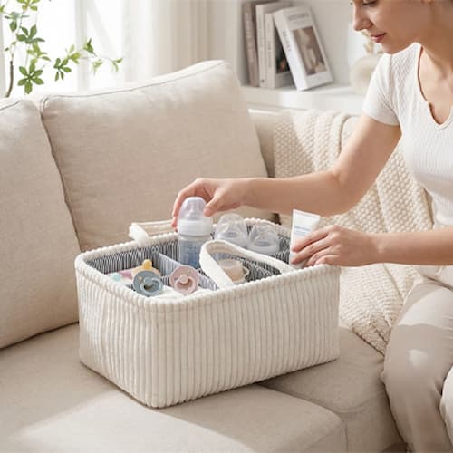 panier rangement bébé modulable couleur blanc