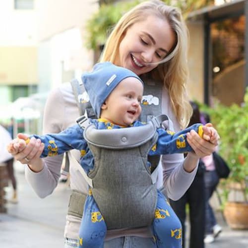 Porte bebe kangourou 3 positions couleur gris