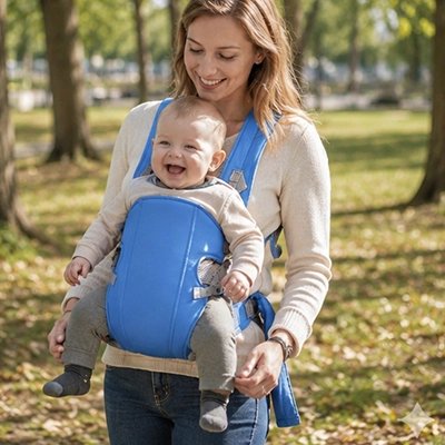 porte bébé physiologique bleu ciel