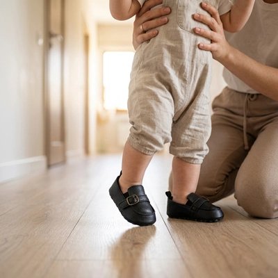 premier pas bebe chaussure équilibre noir