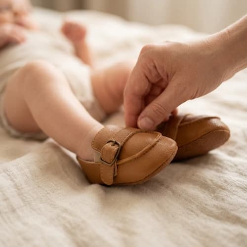 premier pas bebe chaussure équilibre couleur marron