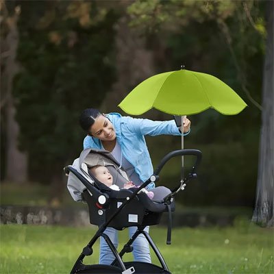 Ombrelles-pour-poussette-protection-universelle-vert