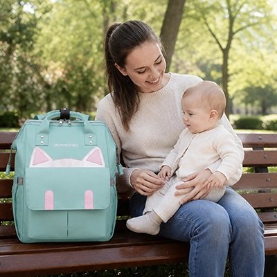 Sac a dos a langer bebe stylé vert