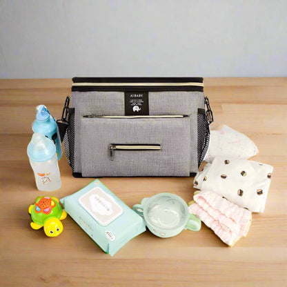 Sac-à-Langer-BabyTravel™-gris-rangement-généreux