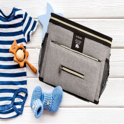 Sac-à-Langer-BabyTravel™-gris-multiples-compartiments