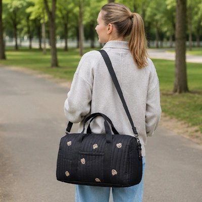 Sac a langer bebe matelassé multifonction ours noir