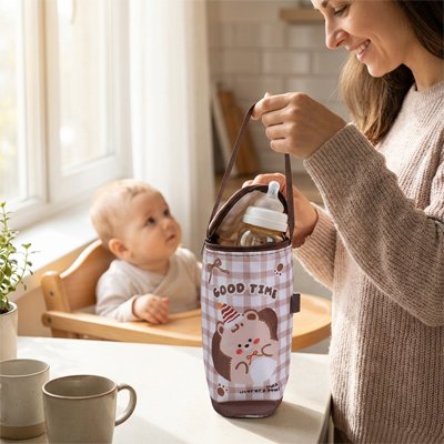 sac biberon isotherme rigolo ours brun