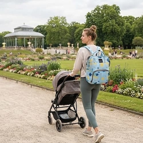 sac a dos a langer bebe ColorArt couleur  bleu et jaune