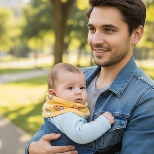 tour de cou bebe réconfortant couleur jaune