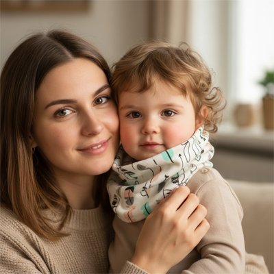 tour de cou enfant coloris joyeux plume