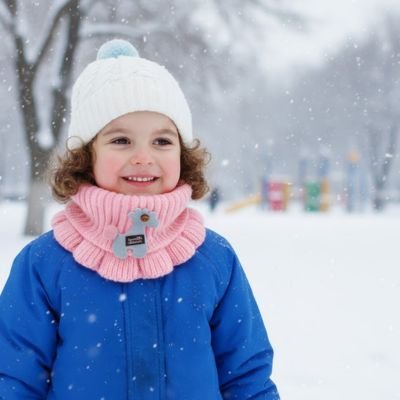 tour de cou enfant rigolo rose
