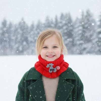 tour de cou enfant rigolo rouge