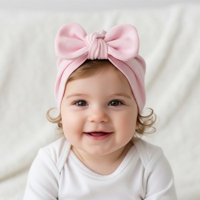 turban bébé fille boucle élégante rose
