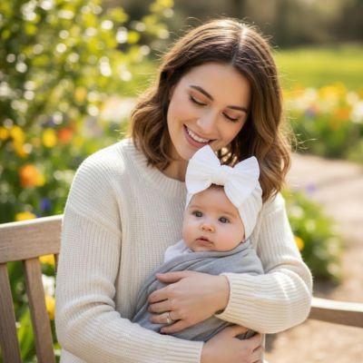 turban bebe fille coquet blanc